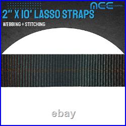 12 Pack 2 x 10' Lasso Strap withD Ring Auto Tie Down Wheel Lift Tow Truck Trailer
