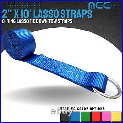 12 Pack 2 x 10' Lasso Strap withO Ring Auto Tie Down Wheel Lift Tow Truck Trailer