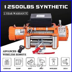 12000LBS Electric Winch 12V Synthetic Rope Off-road ATV UTV Truck Towing Trailer