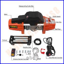 12000lb Electric Winch Steel Cable Truck Trailer ATV UTV Off-road Front Rear
