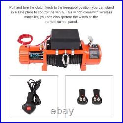 12V Electric Recovery Winch Synthetic Rope 13000LBS 26m Truck Trailer Offroad