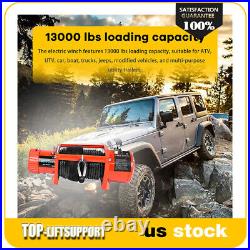 13000LBS Electric Winch Waterproof Truck Trailer Synthetic Rope Off-Road 4WD