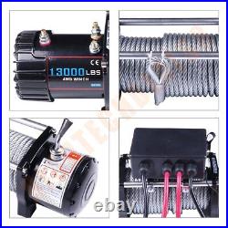 13000lb 12V Electric Winch Steel Cable Rope Truck Trailer ATV UTV Off-road Front