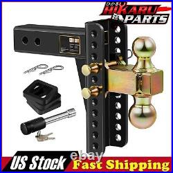 2.5 Trailer Hitch Receiver 8Drop Tow Hitch Adjustable Dual Ball Mount 28000 lb