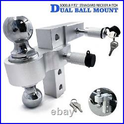 2 Trailer Receiver Truck RV 6 Drop Adjustable Aluminum Tow Ball Hitch with Lock