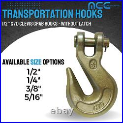 20 Pack G70 1/2 Clevis Grab Hooks Tow Chain Hook Flatbed Truck Trailer Tie Down
