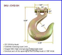 20Pk 1/2 Clevis Slip Hook 11,300 # WLL G70 Tow Chain Hook for Truck Trailer