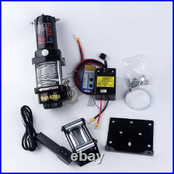 24V 4000LB Electric Winch ATV Towing Truck Trailer Boat Steel Rope Kit
