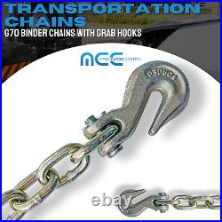 3 Pack G70 5/16 x 20' Tow Chain Binder for Flatbed Truck Trailer Farm Tie Down