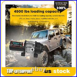 4500LBS Electric Winch Waterproof Truck Trailer Steel Rope Off-Road 4WD