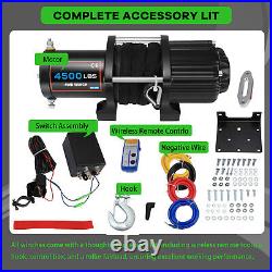 4500LBS Electric Winch Waterproof Truck Trailer Synthetic Rope Off-Road 4500lb
