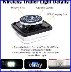 7-Pin Wireless LED Trailer Tow Lights Kit Magnetic Running For RV Trucks Boat
