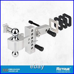 Adjustable Trailer Hitch 3 Ball Fit 2 Receiver 6 Drop/Rise Aluminum Tow Hitch