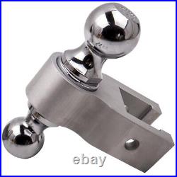 Dual Ball 6 Drop Adjustable Tow Hitch 2 Receiver Truck RV 2x 5/8 Pins