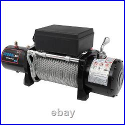 Electric Recovery Winch 12500LBS 26m Steel Cable Rope Truck Trailer 12V Offroad