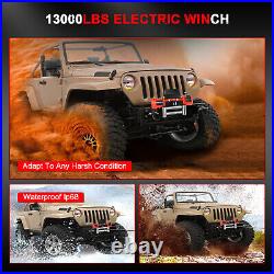 Electric Winch 12V Waterproof Truck Trailer Synthetic Rope 4WD with cover 13000lbs