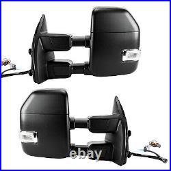 Fit for 1999-2016 Ford F250 Truck Power Heated Black Trailer Towing Mirrors Pair