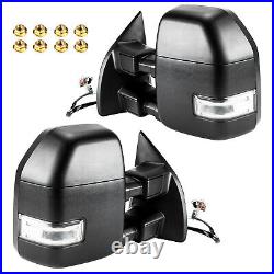 Fit for 1999-2016 Ford F250 Truck Power Heated Black Trailer Towing Mirrors Pair