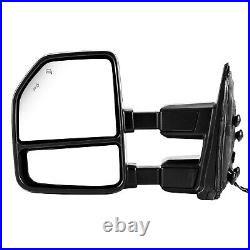For 1999-2016 Ford F250 Truck Power Heated Black Trailer Towing Mirrors Pair