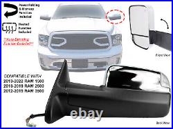 For 2012-22 R1500 R2500 R3500 Power Folding Towing Mirror Chrome Cap Driver Side