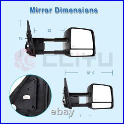 L+R Towing Power Heated Signal Side Mirrors For 07-2016 Toyota Tundra Truck Pair