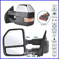 LH+RH Towing Mirrors Fit 2017 2018 2019 2020 Ford F-150 Power Heated Chrome Cap