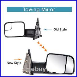 Manual Chrome Towing Side Mirrors For 07 Dodge Ram 3500 Truck Trailer Left+Right