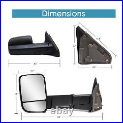 Manual Flip-Up Towing Mirrors For 2006 Dodge Ram 3500 Pickup Truck Trailer LH RH