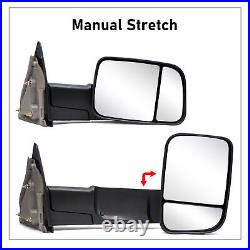 Manual Pair Towing Mirrors For 2002 Dodge Ram 1500 Flip-Up Trailer Pickup Truck