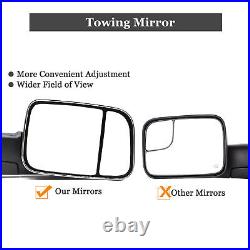 Manual Pair Towing Mirrors For 2003 Dodge Ram 2500 Truck Pickup Trailer Chrome