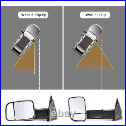 Manual Pair Towing Mirrors For 2009 Dodge Ram 3500 Trailer Chrome Cap Left+Right