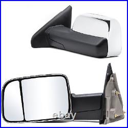 Manual Towing Mirrors For? 2005 Dodge Ram 3500 Pickup Truck Trailer Chrome LH RH