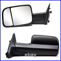 Manual Towing Mirrors For 2016 Dodge Ram 1500 2500 3500 4500 5500 Truck Trailer