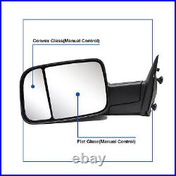 Manual Towing Mirrors For 2016 Dodge Ram 1500 2500 3500 4500 5500 Truck Trailer