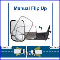 Manual Towing Mirrors For 2017 Dodge Ram 1500 2500 3500 4500 5500 Truck Trailer