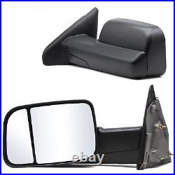 Manual Towing Side Mirrors Pair For 06 Dodge Ram 1500 Trailer Flip-Up Left+Right