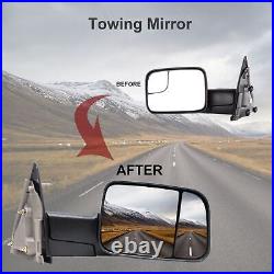 Pair Towing Mirrors 08 Dodge Ram 2500 Manual Flip-Up Trailer Pickup Truck LH+RH