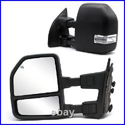 Pair Towing Mirrors Fit 1999-16 Ford F-250 F-350 F450 Super Duty Manual Trailer