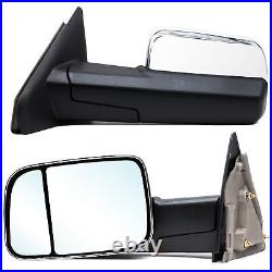 Pair Towing Mirrors For 2005 Dodge Ram 3500 Truck Trailer Manual Flip Up Chrome