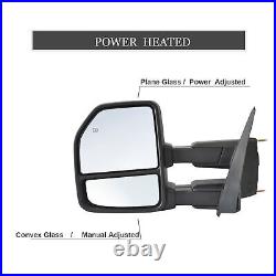 Power Heated Temp Sensor Tow Mirrors Fits 2015-2020 Ford F-150 Right Side Black