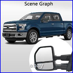Power Heated Temp Sensor Towing Mirror For 2015-2020 Ford F150 Right Side Black