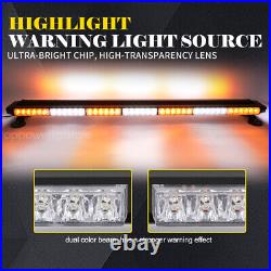 Rooftop Double Side 78 LED Amber White Emergency Warning Strobe Light Bar Truck