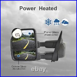 Tow Mirrors Fit 2015-2020 Ford F-150 Power Heated Temp Sensor Signal Chrome Cap
