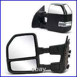 Tow Mirrors For 02-07 Ford F-250 F-350 F450 Super Duty Manual Trailer Chrome Cap