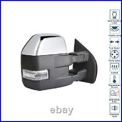 Towing Mirror Fit 15-20 Ford F-150 Power Heated Chrome Cap Right Side RH Pickup