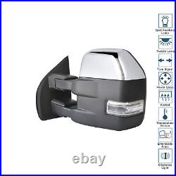 Towing Mirror Fit 2015-2020 Ford F-150 Power Heated Signal Chrome Driver Side LH