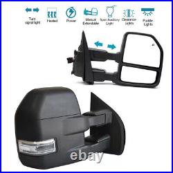 Towing Mirror For 15-20 Ford F150 Trailer Power Heated Signal Lamp Driver Side