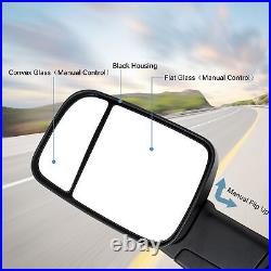 Towing Mirrors Fit 2012-15 Dodge Ram 1500 2500 3500 Truck Trailer Manual Flip-Up