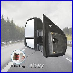 Towing Mirrors Fit 2015-20 Ford F-150 Truck Power Heated LED Signal Light Balck