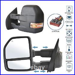 Towing Mirrors Fit 2015 2016 2017 2018 2019 2020 Ford F-150 Power Heated Signal